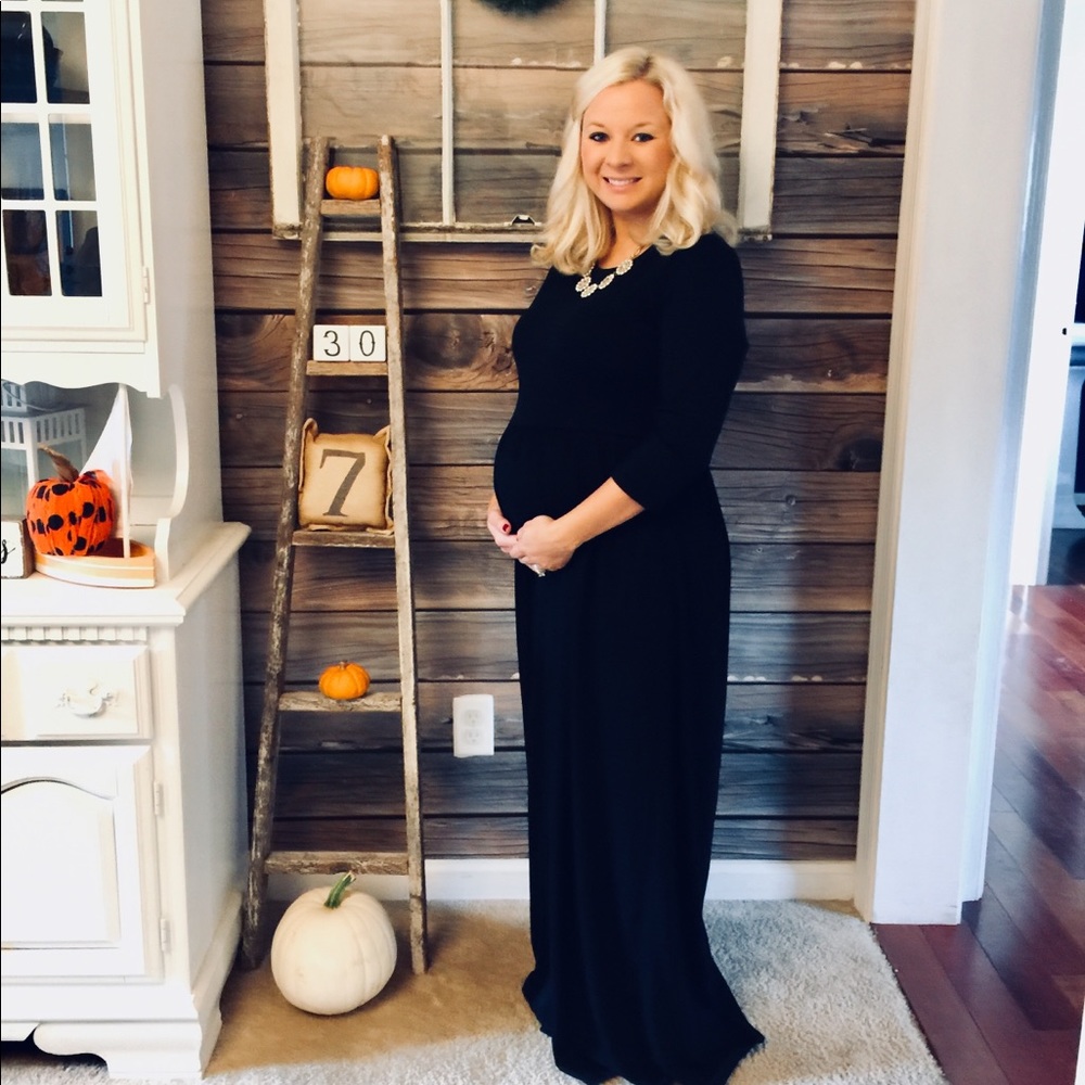 Black maternity gown
